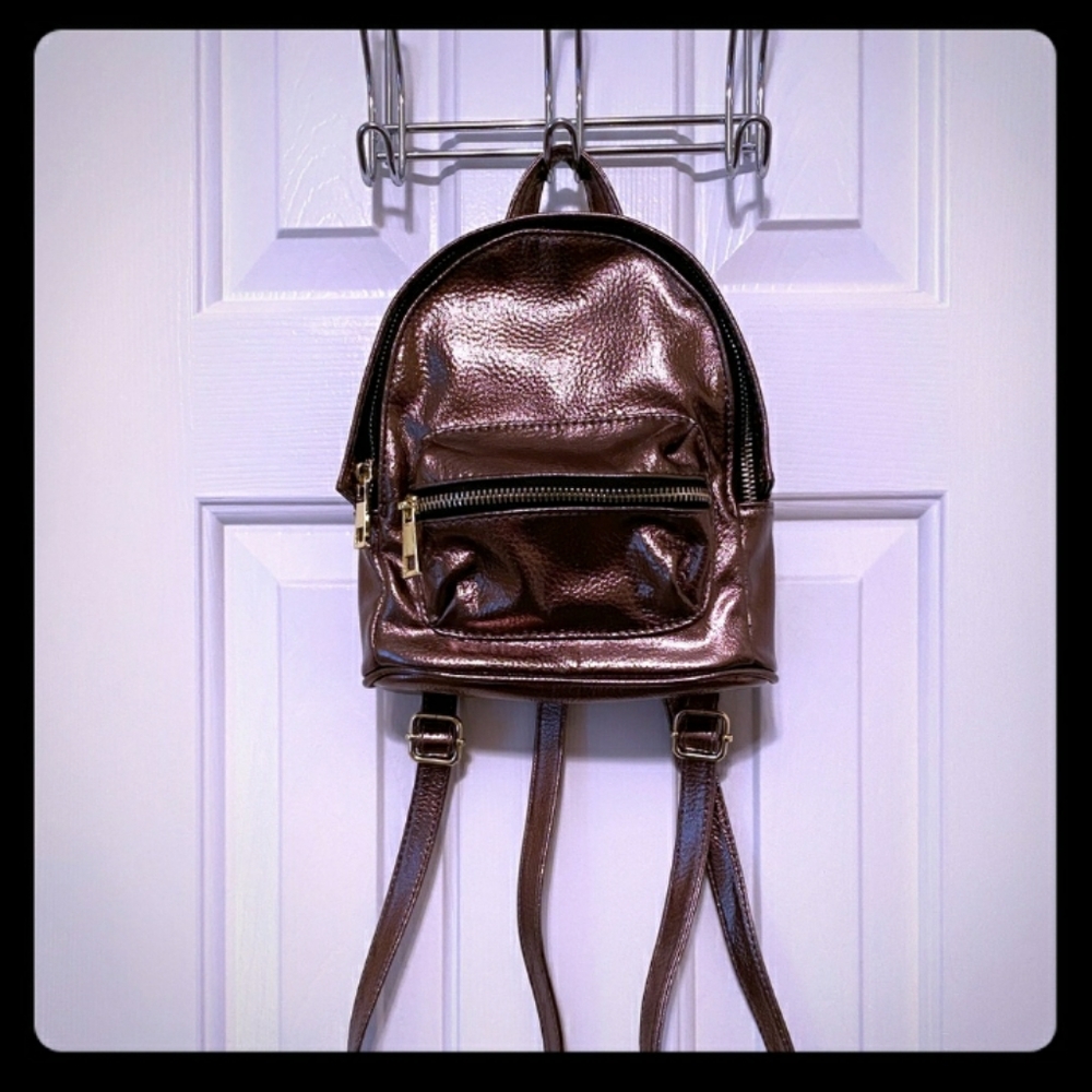 Small Rose Gold Shimmer Backpack